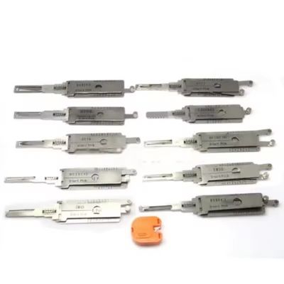 잠금 픽 도구 키트 10pcs 잠금공에 대한 범용 자동 디코더 도구 0.5kg 무게
